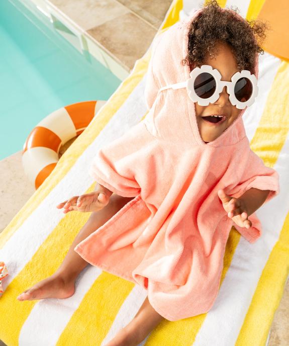 Cape de bain en éponge bébé fille avec capuche poule vue5 - GEMO 4G BEBE - GEMO