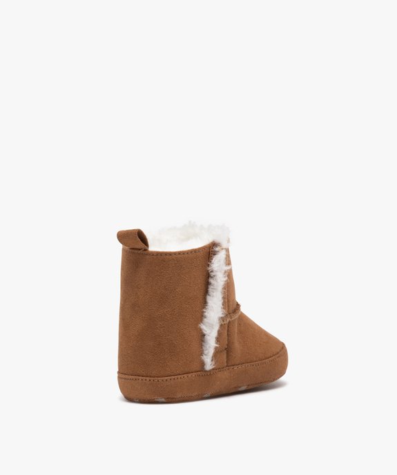 Chaussons de naissance bébé boots fourrées mixtes vue4 - GEMO 4G BEBE - GEMO