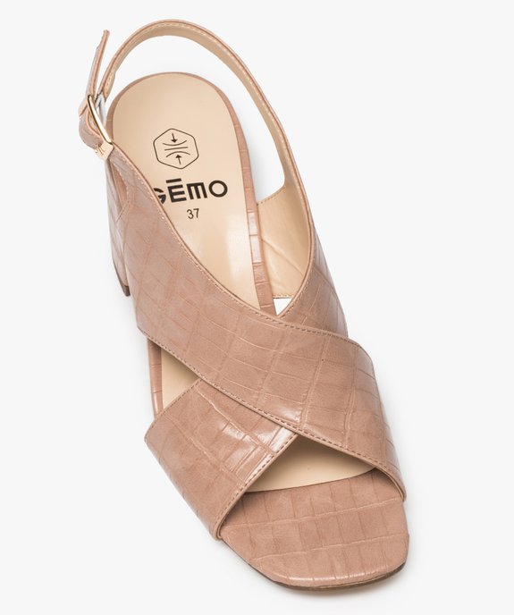 Sandales femme à talon et larges brides croisées vue5 - GEMO(URBAIN) - GEMO