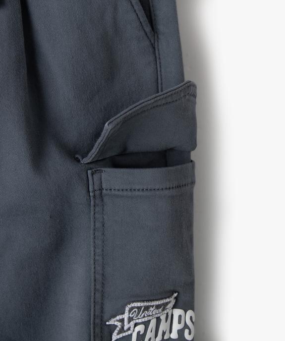 Pantalon cargo regular en maille extensible garçon - Camps United vue2 - CAMPS - GEMO