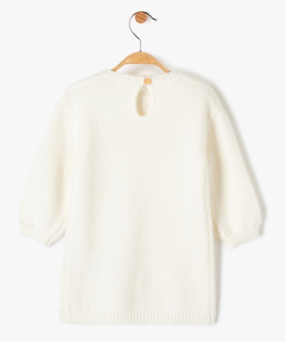 Robe pull bébé fille en maille brodée vue3 - GEMO(BEBE DEBT) - GEMO