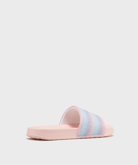 Mules de piscine à large bride moelleuse et pailletée fille vue4 - GEMO (PLAGE) - GEMO