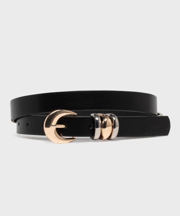 Ceinture fine et lisse à boucle métal fantaisie femme vue1 - GEMO (ACCESS) - GEMO