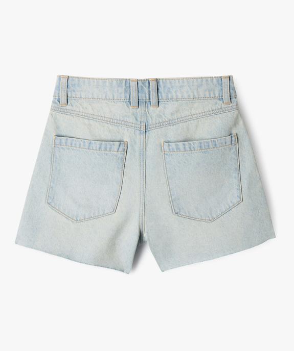 Short en jean coupe ample aspect usé fille vue7 - GEMO 4G FILLE - GEMO
