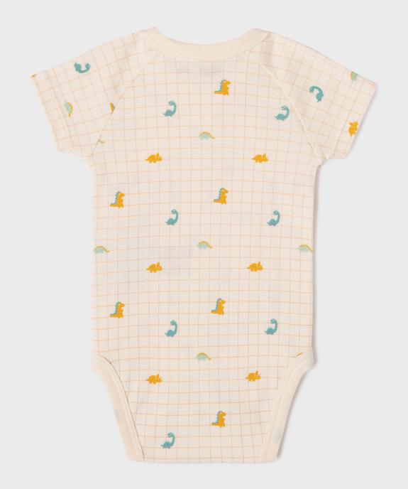 Body à manches courtes et fermeture devant à motifs dinosaures bébé garçon (lot de 3) vue4 - GEMO 4G BEBE - GEMO
