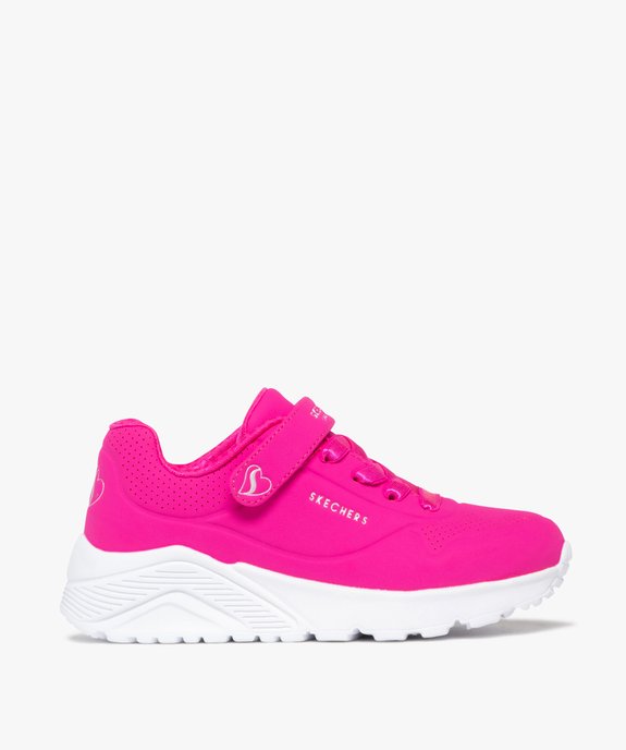 Baskets fille running unies avec bride scratch Los Angeles - Skechers vue1 - SKECHERS - GEMO