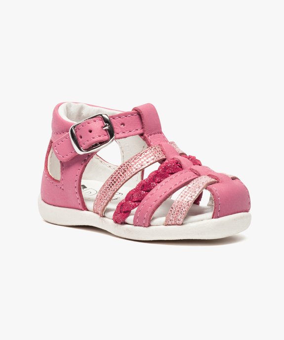 Sandales en cuir multibrides vue2 - GEMO(BEBE DEBT) - GEMO