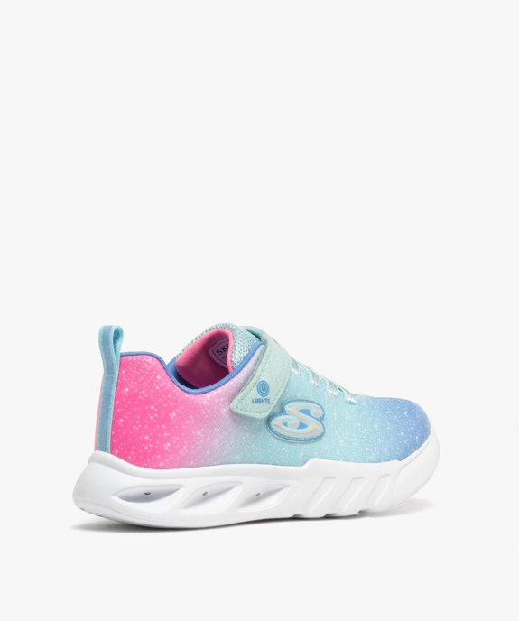 Baskets pailletées à semelle lumineuse et lacets satin fille - Skechers vue4 - SKECHERS - GEMO