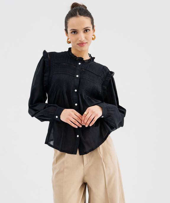 Blouse brodée à volants esprit bohème femme vue1 - GEMO(FEMME PAP) - GEMO