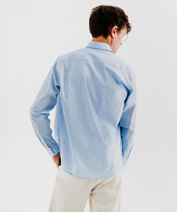 Chemise manches longues coupe droite en coton stretch homme vue3 - GEMO 4G HOMME - GEMO