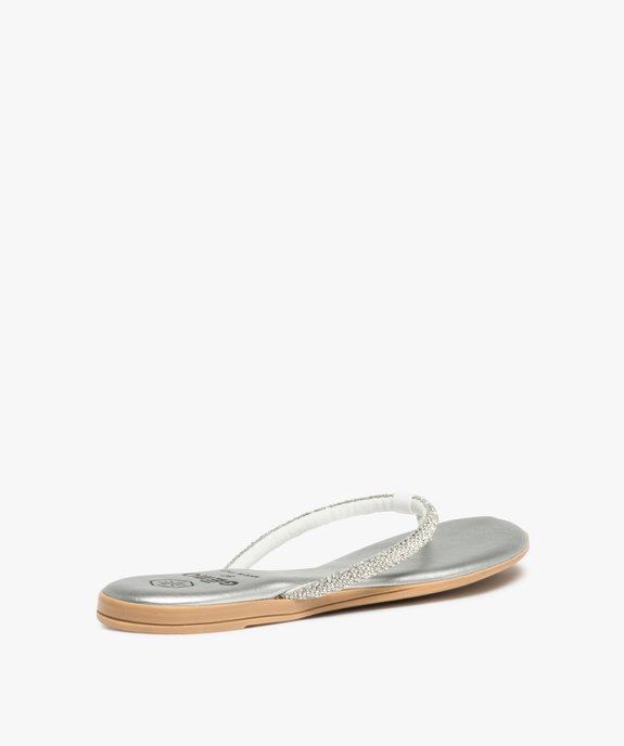 Sandales femme plates à entre-doigts couvert de strass vue4 - GEMO (CASUAL) - GEMO