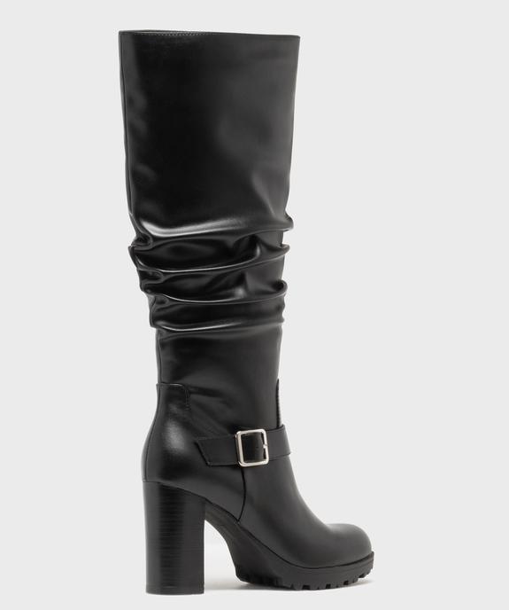 Bottes plissées à talon haut et semelle crantée femme vue4 - VALENTINA BALDA - GEMO