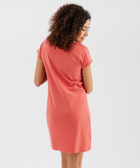 Chemise de nuit imprimée à manches courtes femme vue3 - GEMO 4G FEMME - GEMO