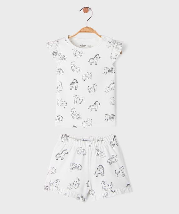 Ensemble 2 pièces à motifs animaux bébé fille tee-shirt et short vue1 - GEMO 4G BEBE - GEMO