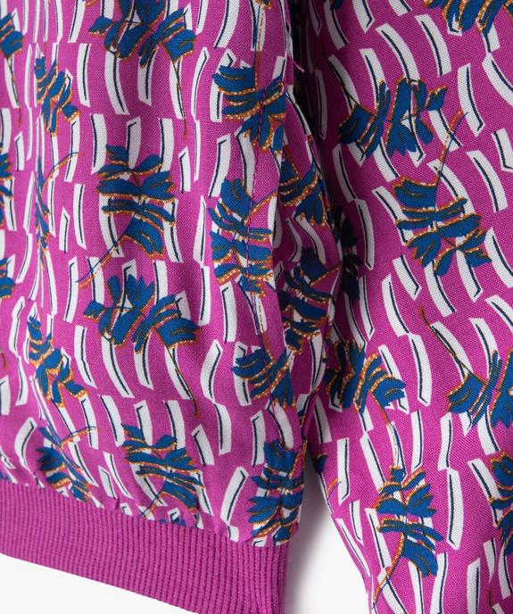 Veste zippée en viscose imprimée fille vue4 - GEMO 4G FILLE - GEMO