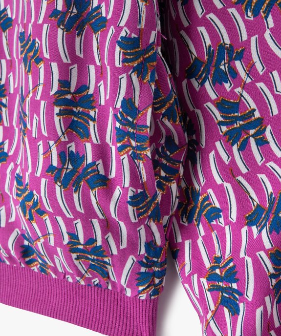 Veste zippée en viscose imprimée fille vue4 - GEMO 4G FILLE - GEMO