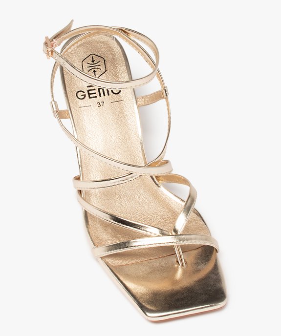 Sandales femme à talon et brides fines métallisées vue6 - GEMO(URBAIN) - GEMO