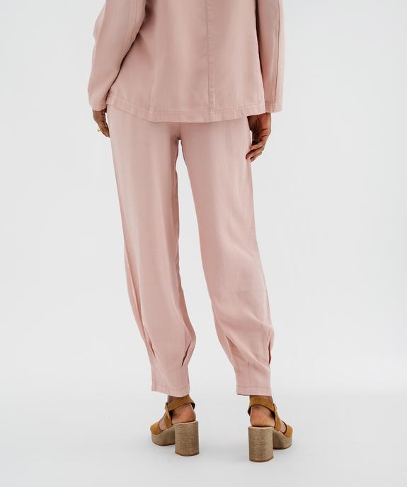 Pantalon en Tencel® coupe ample resserrée aux chevilles femme vue3 - GEMO 4G FEMME - GEMO