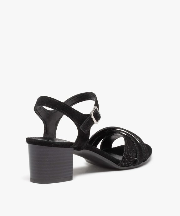 Sandales femme à talon dessus cuir retourné - Tanéo vue4 - TANEO - GEMO