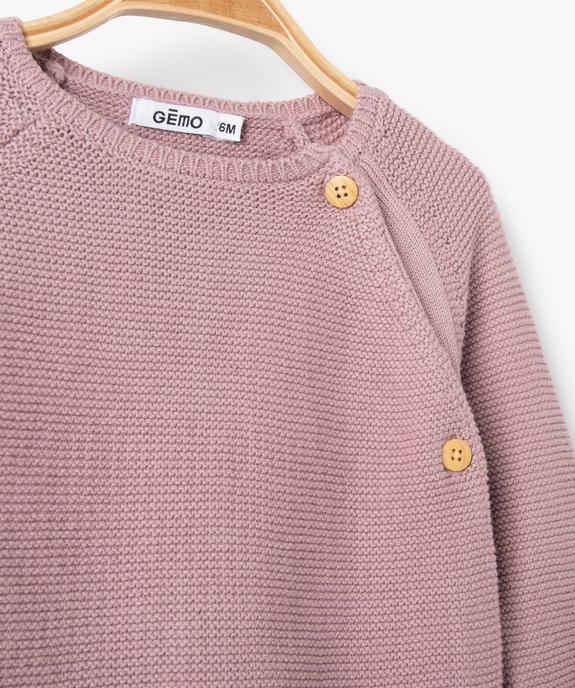 Gilet brassière bébé uni en maille fantaisie vue2 - GEMO(BB COUCHE) - GEMO
