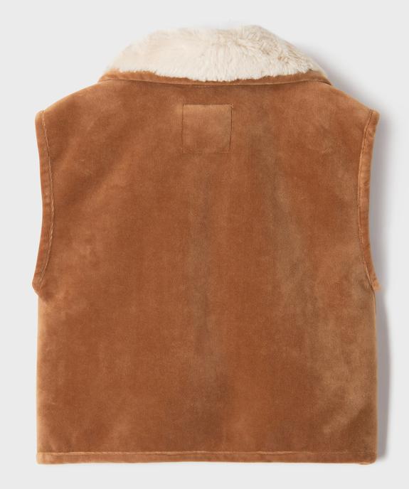 Veste sans manches fourrée en velours ras fille vue4 - GEMO (ENFANT) - GEMO