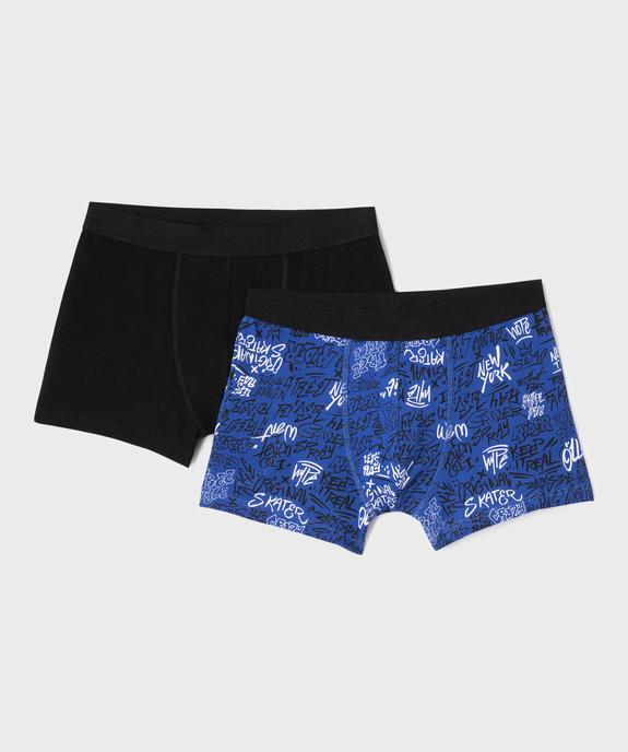 Boxers en coton biologique avec inscriptions graffiti garçon (lot de 2) vue1 - GEMO 4G GARCON - GEMO