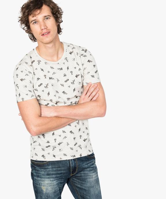 Tee-shirt imprimé à manches courtes vue1 - GEMO (HOMME) - GEMO