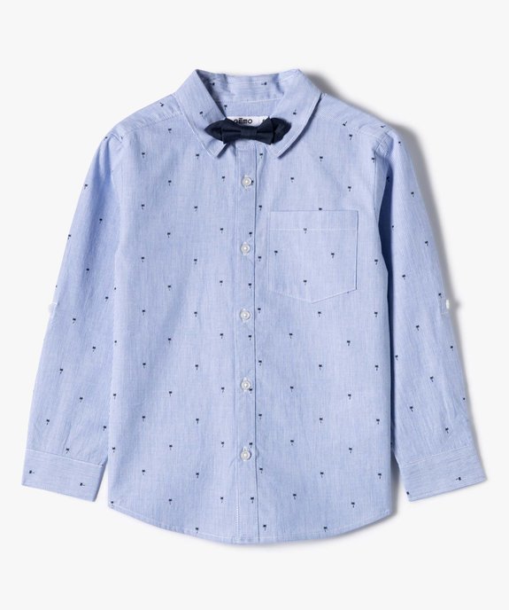 Chemise garçon rayée avec motifs palmiers et noeud papillon vue2 - GEMO (ENFANT) - GEMO