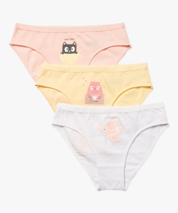 Culottes en coton stretch à motifs animaux fille (lot de 3) vue2 - GEMO 4G FILLE - GEMO