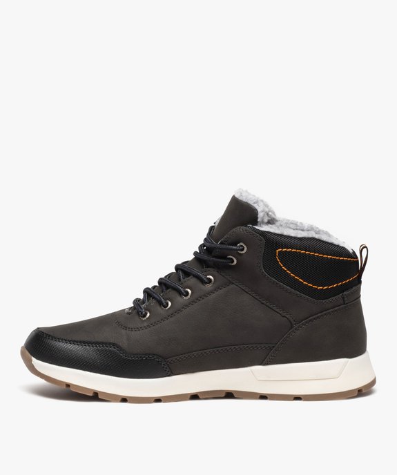 Baskets homme mid-cut unies avec intérieur fourré vue3 - GEMO (CASUAL) - GEMO
