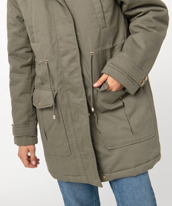 Parka femme avec capuche bordé de fourrure imitation vue2 - GEMO(FEMME PAP) - GEMO