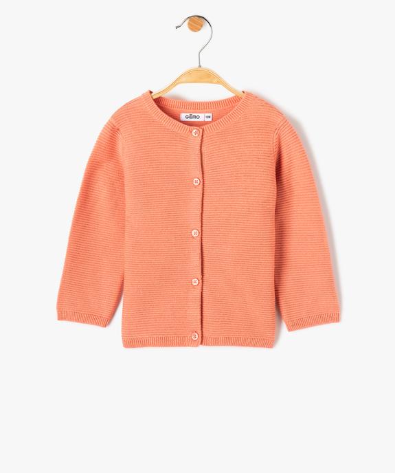 Gilet bébé fille à col rond en maille pailletée vue1 - GEMO(BEBE DEBT) - GEMO