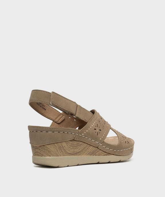 Sandales confort à talon compensé femme - G'Flex vue4 - G'FLEX - GEMO