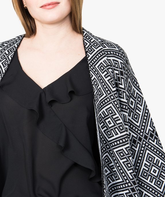 Gilet oversize style poncho à motifs vue2 - FOLLOW ME 2 - GEMO