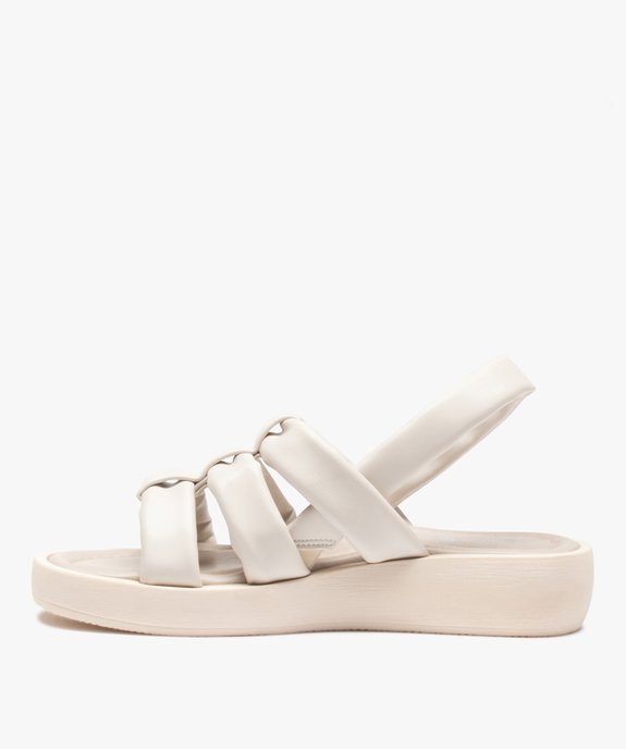 Sandales femme à semelle épaisse et brides matelassées vue3 - GEMO (CASUAL) - GEMO