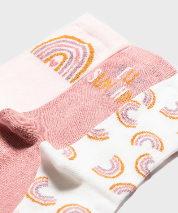 Chaussettes à motifs arc-en-ciel fille (lot de 3) - GEMO 4G FILLE Chaussettes à motifs arc-en-ciel fille (lot de 3) vue2 - GEMO 4G FILLE - GEMO