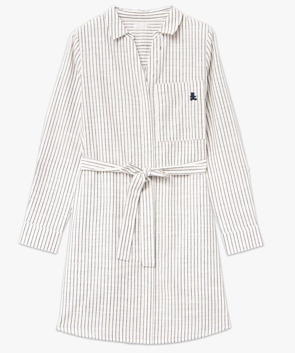 Robe chemise femme à manches longues rayée - LuluCastagnette vue4 - LULUCASTAGNETTE - GEMO