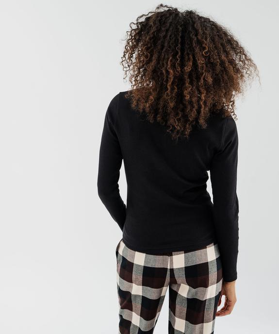 Haut de pyjama à manches longues en maille côtelée femme vue7 - GEMO(HOMWR FEM) - GEMO