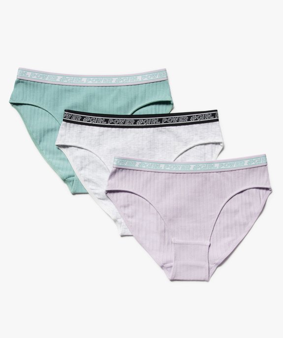 Culottes fille en coton stretch côtelé (lot de 3) vue1 - GEMO 4G FILLE - GEMO