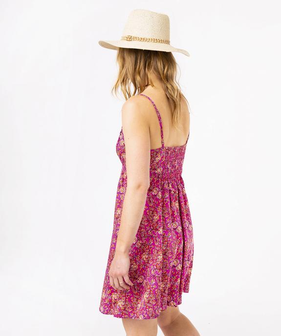 Robe courte imprimée à fines bretelles femme vue3 - GEMO(FEMME PAP) - GEMO