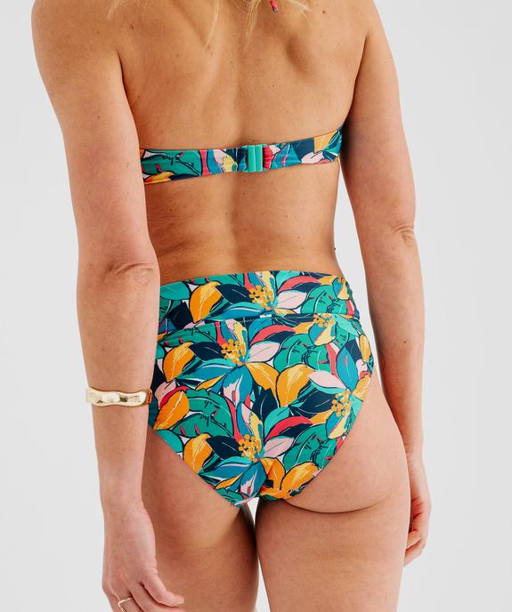 Bas de maillot de bain forme culotte taille haute à revers femme vue2 - GEMO (PLAGE) - GEMO
