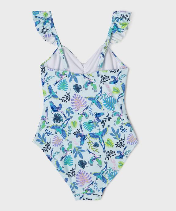 Maillot de bain 1 pièce fleuri à bretelles volantées fille vue3 - GEMO (ENFANT) - GEMO