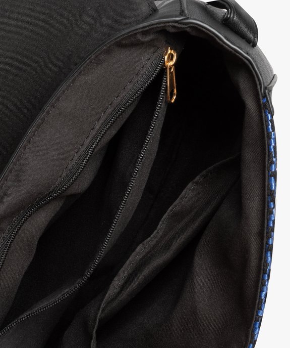Sac femme forme rectangle en raphia tressé avec large rabat vue3 - GEMO (ACCESS) - GEMO