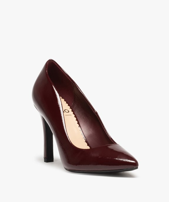 Escarpins femme vernis à talon aiguille et bout pointu vue2 - GEMO(URBAIN) - GEMO