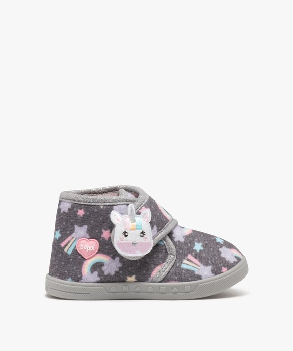 Chaussons fille bottillons à scratch en jersey imprimé - Beppi vue1 - BEPPI - GEMO