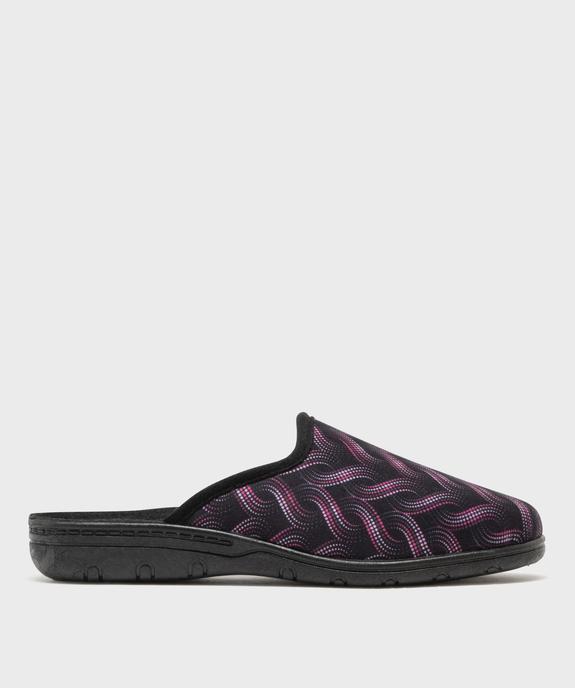 Pantoufles mules en velours ras imprimé à talon compensé femme vue1 - G'FLEX - GEMO