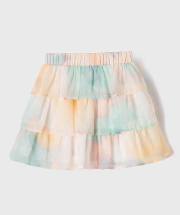 Jupe courte à volants tie and dye fille vue3 - GEMO 4G FILLE - GEMO