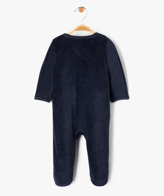 Pyjama bébé en velours imprimé dinosaure à fermeture ventrale vue5 - GEMO(BB COUCHE) - GEMO