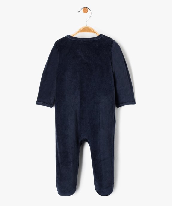 Pyjama bébé en velours imprimé dinosaure à fermeture ventrale vue5 - GEMO(BB COUCHE) - GEMO