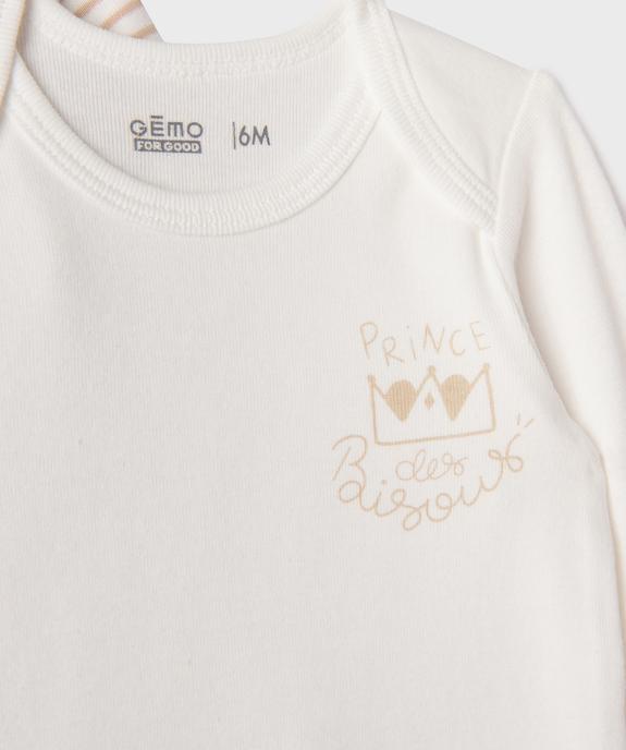 Bodies manches longues bébé  (lot de 3) vue6 - GEMO 4G BEBE - GEMO